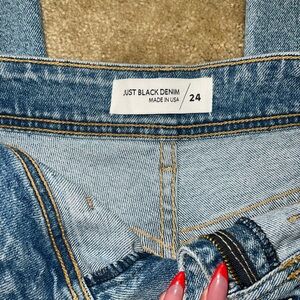 Just Black Women's Flare Blue Jeans (Bobbles and Lace)